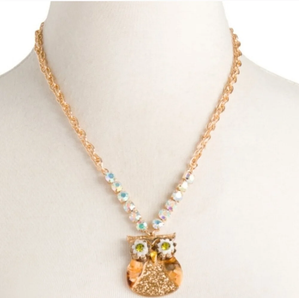 🦉▪️ BETSEY JOHNSON ▪️Owl Pendant  Statement 16